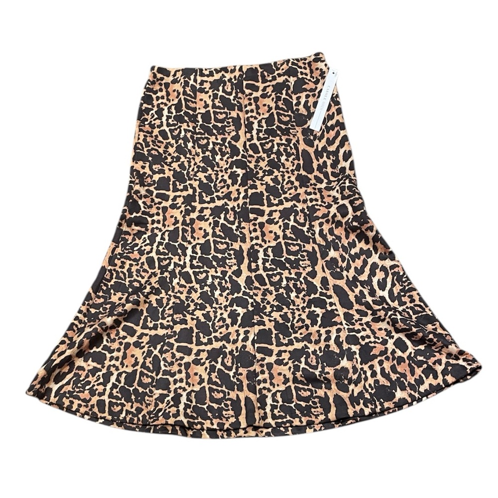 Carole Wren‎ Leopard Print A-Line Stretch Skirt